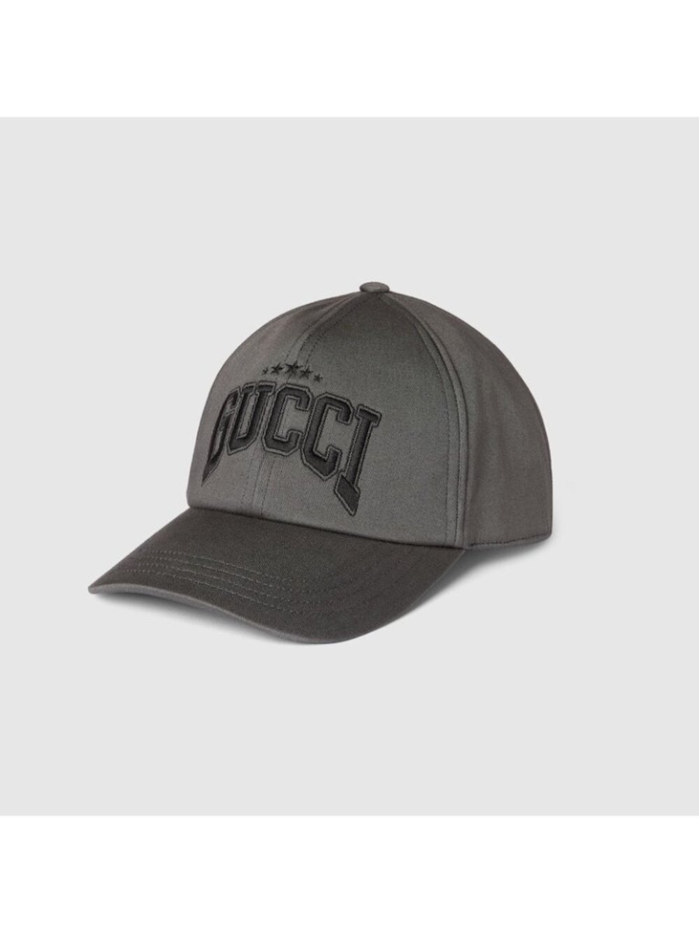 Gucci Embroidered Cotton Baseball Cap Grey M 58cm 817455
